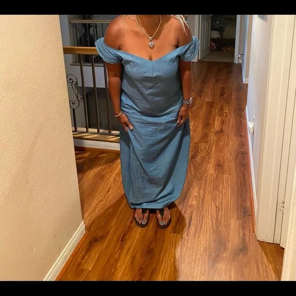 Oversized off the shoulder loose  maxi dress - Picture 6 of 6